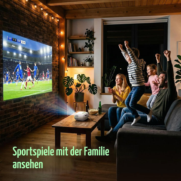 Mini Beamer als Geschenk, um Sportereignisse/Filme anzuschauen - 137 Zoll Bildgrösse, 480P, unterstü