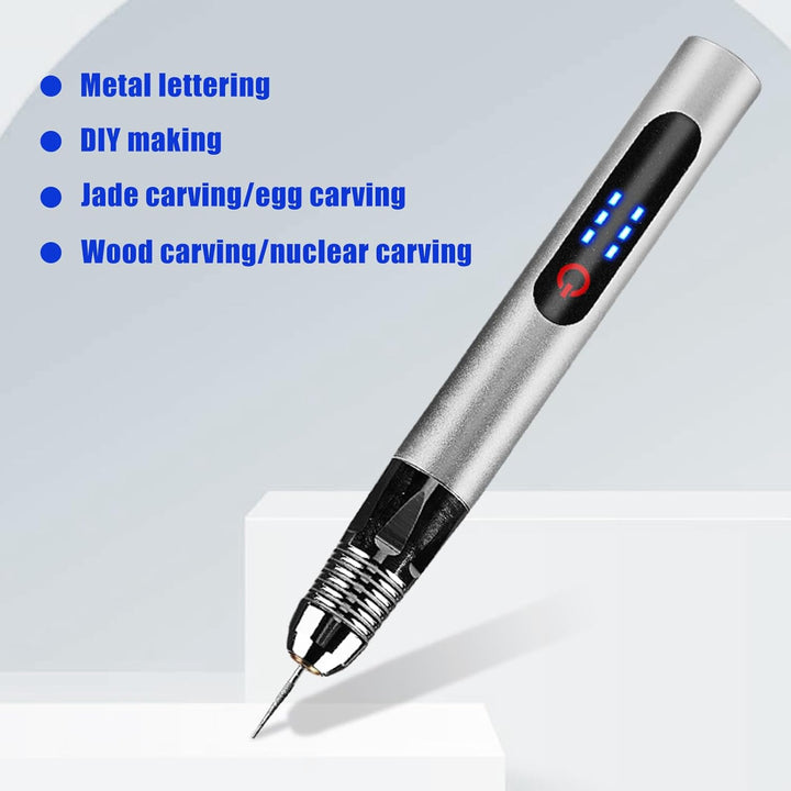 Elektrische Gravierstift, Wiederaufladierbar Gravur Werkzeug Kit, Mini Gravurwerkzeug mit Gravurzube