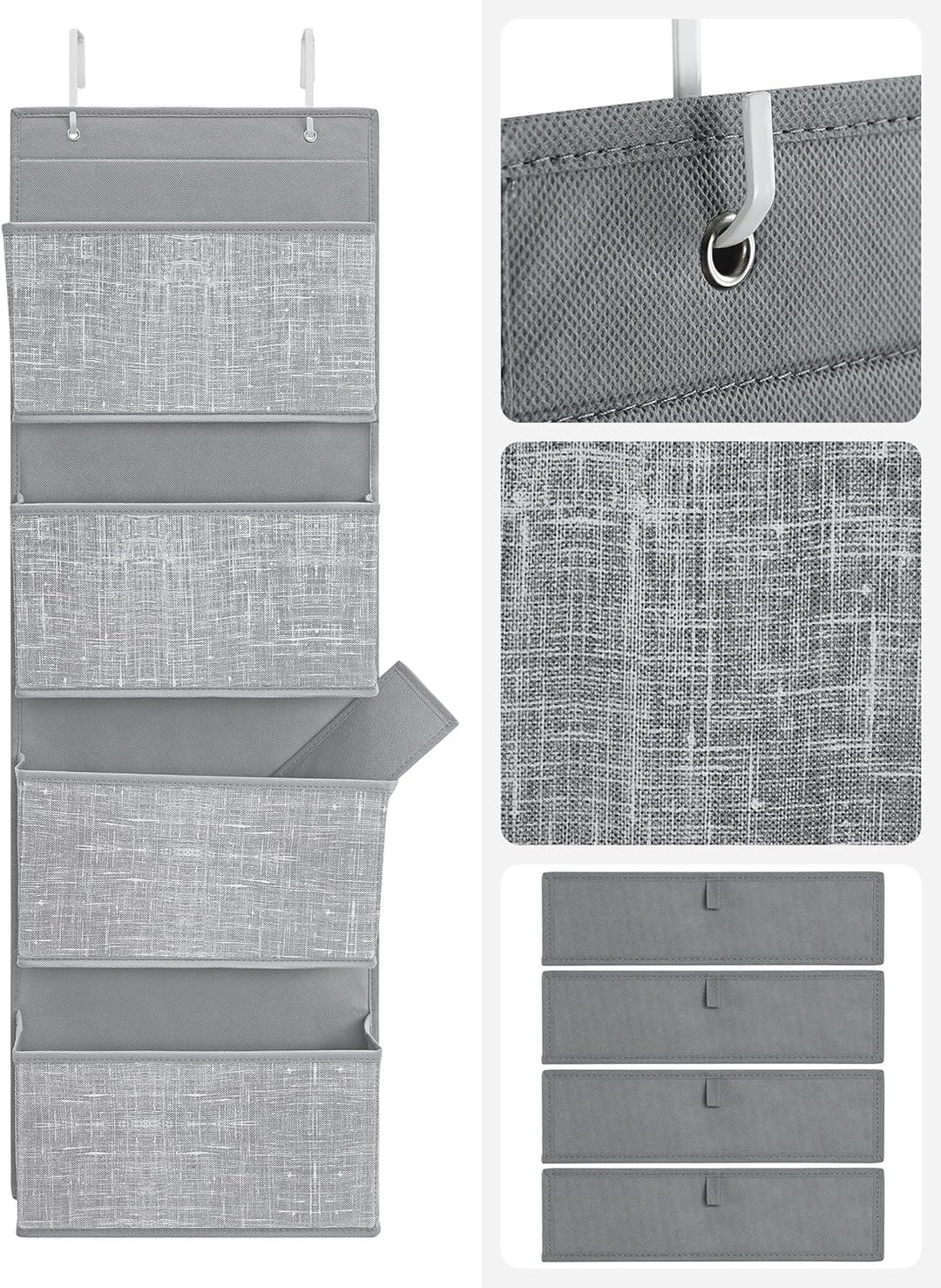 SONGMICS Hängeorganizer mit 4 Taschen, Hängeregal, Kleiderschrank-Organizer, Hängeaufbewahrung, Tür-