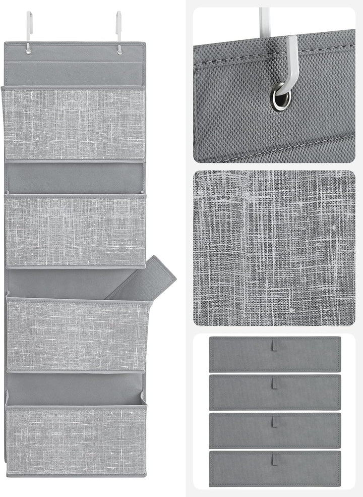 SONGMICS Hängeorganizer mit 4 Taschen, Hängeregal, Kleiderschrank-Organizer, Hängeaufbewahrung, Tür-