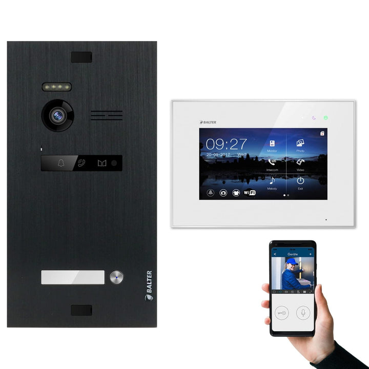Nonic BALTER EVO Black Video-Türsprechanlage WLAN 1 Familienhaus (1x Türstation mit Kamera, 1x Touch