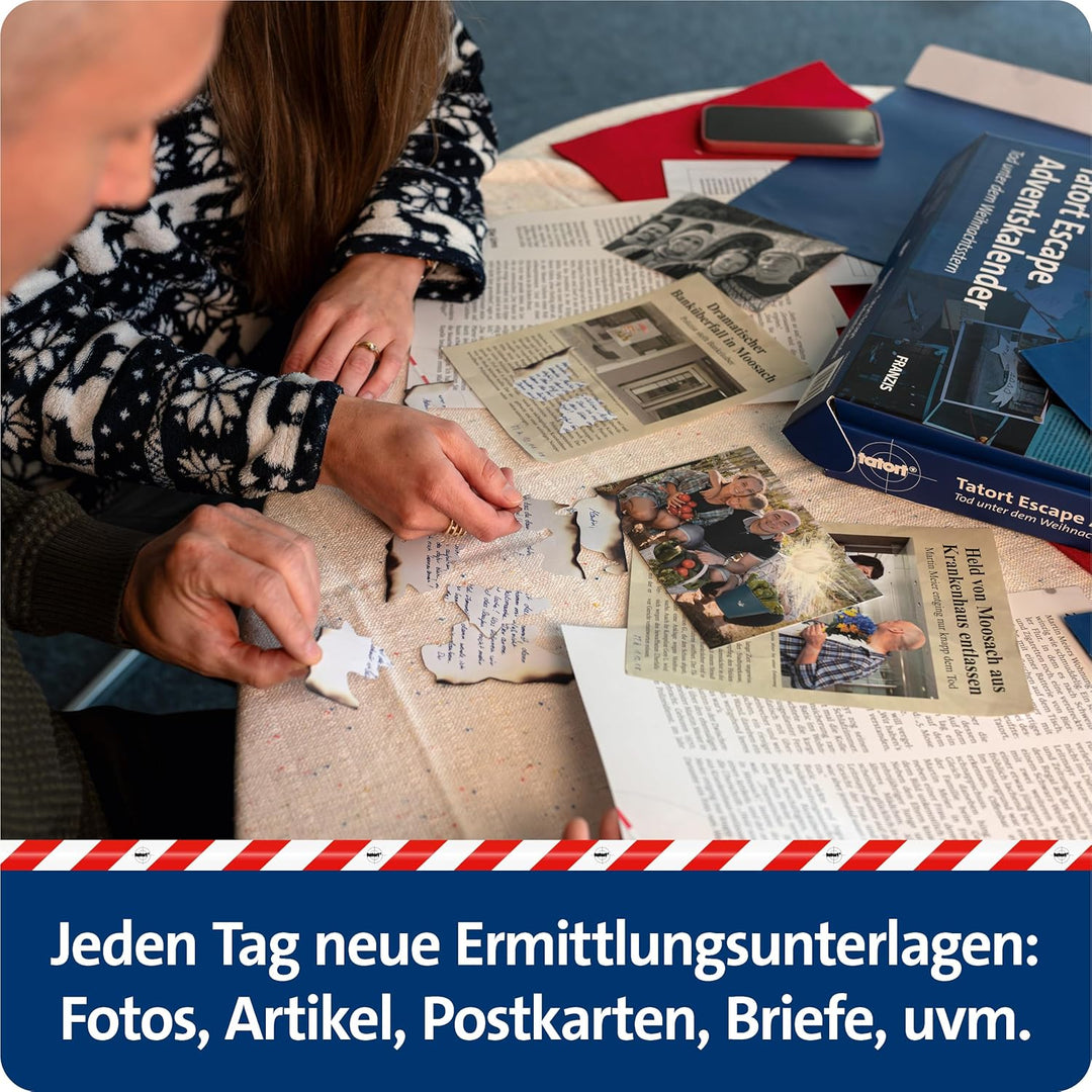 FRANZIS 67197 - Tatort Adventskalender, Tod unter dem Weihnachtsstern, Escape Room Adventskalender m