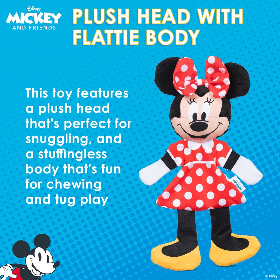 Disney for Pets Minnie Mouse Hundespielzeug aus Plüsch, quietschend mit flachem Knister-Körper, 34,3
