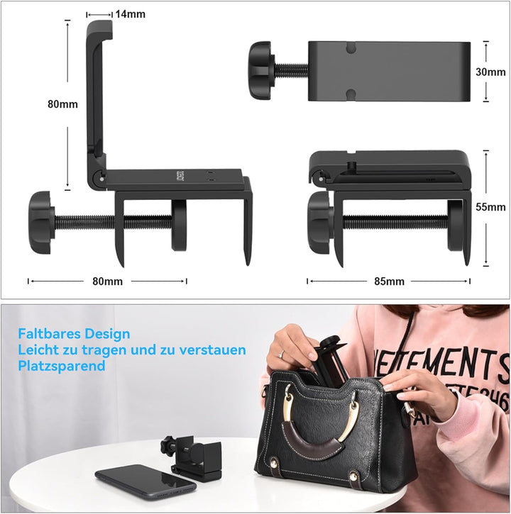 aceyoon Headset Halterung, Faltbar Headset Ständer Tisch Aluminium Kopfhörer Ständer mit Kabel-Organ