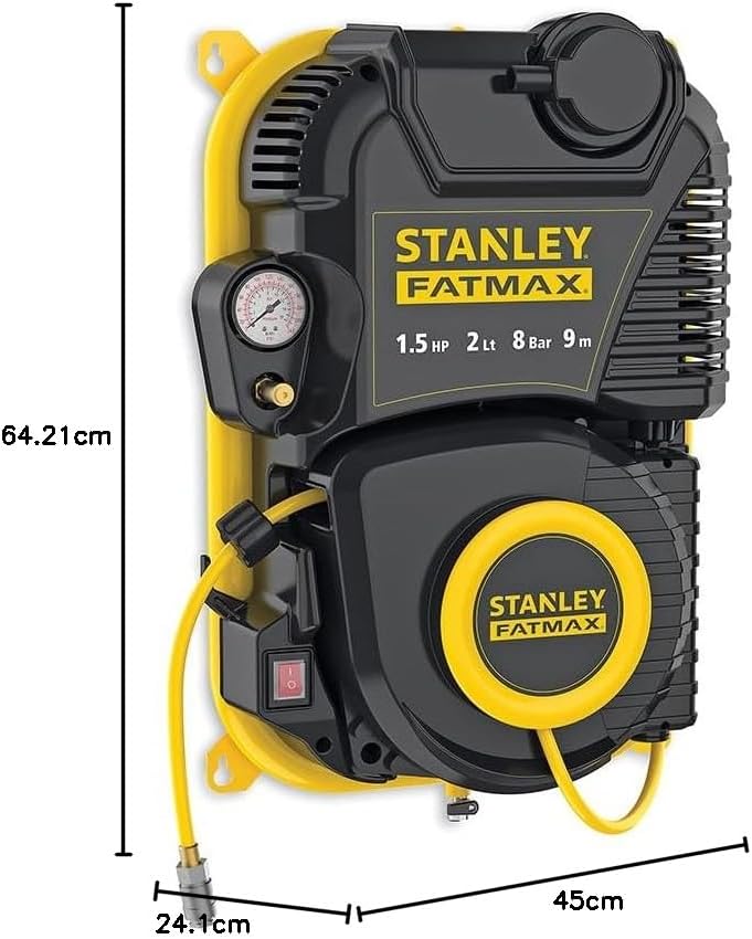 Stanley Luftkompressor FMXCMD152WE - Kompressor 8 Bar - 160L/Min Saugleistung - Ölfrei - Luftschlauc