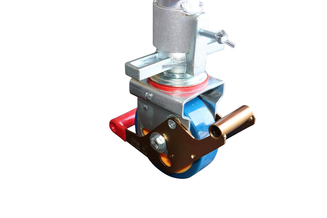 AC Steigtechnik Gerüstrollen 125 mm mit Stahlspindel, doppelt gebremst, lotrecht stehend, Set mit 4