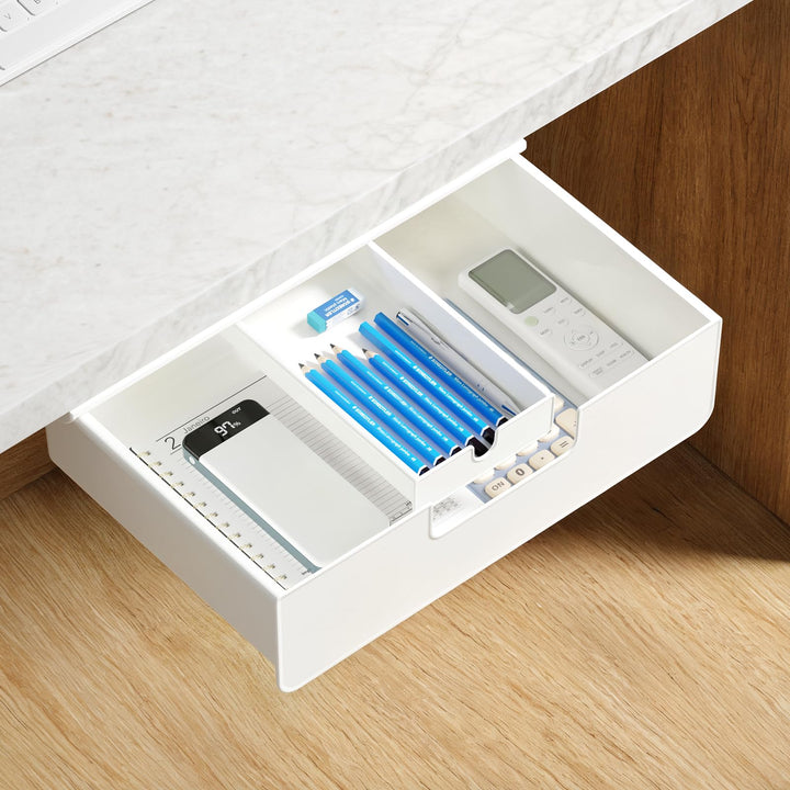 Unterbau Schublade XL Gross, Schubladen Unter Schreibtisch mit 2 Montagearten (Schrauben&Selbstklebe