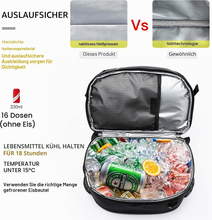 Kühlrucksack 28L Isolierter Kühltasche Picknickrucksack Doppelte Schicht Klein Thermo Rucksack für C
