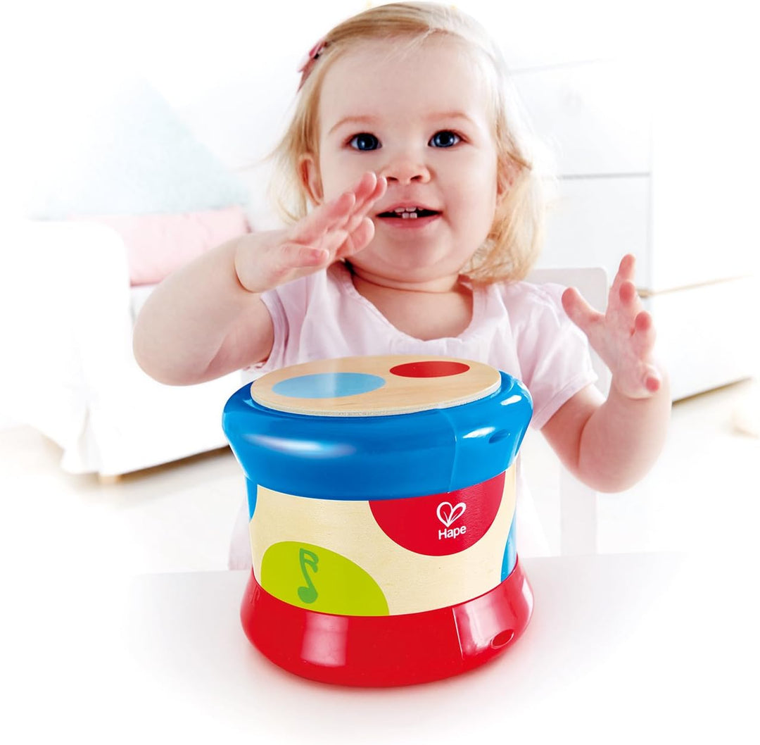 Hape E1810 - Motorikwürfel Kleine Tierchen, aus Holz, ab 12 Monate & E0333 Baby-Trommel
