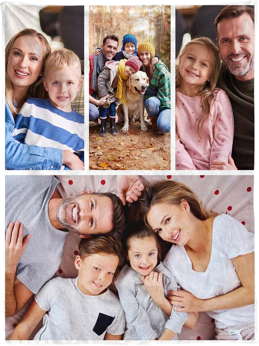 Ferocity Personalisierte Foto Decke mit 4 Eigenen Fotos 70x100 cm Sofadecke; Super Weiche Extra Gemü