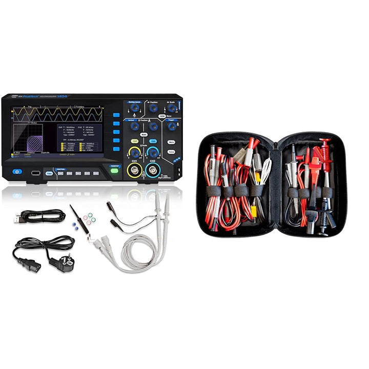 PeakTech 1404, Digital Speicher Oszilloskop, Schwarz & Peak Tech P 8200 – Messzubehör Set für Digita