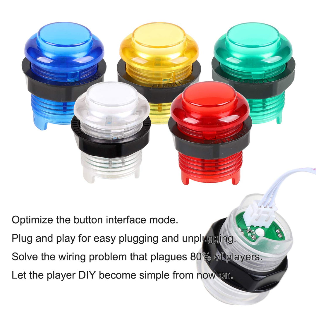 EG STARTS Nullverzögerung USB Encoder zu PC Spiele Red Joystick + 10x LED beleuchtet 5V Druckknöpfe