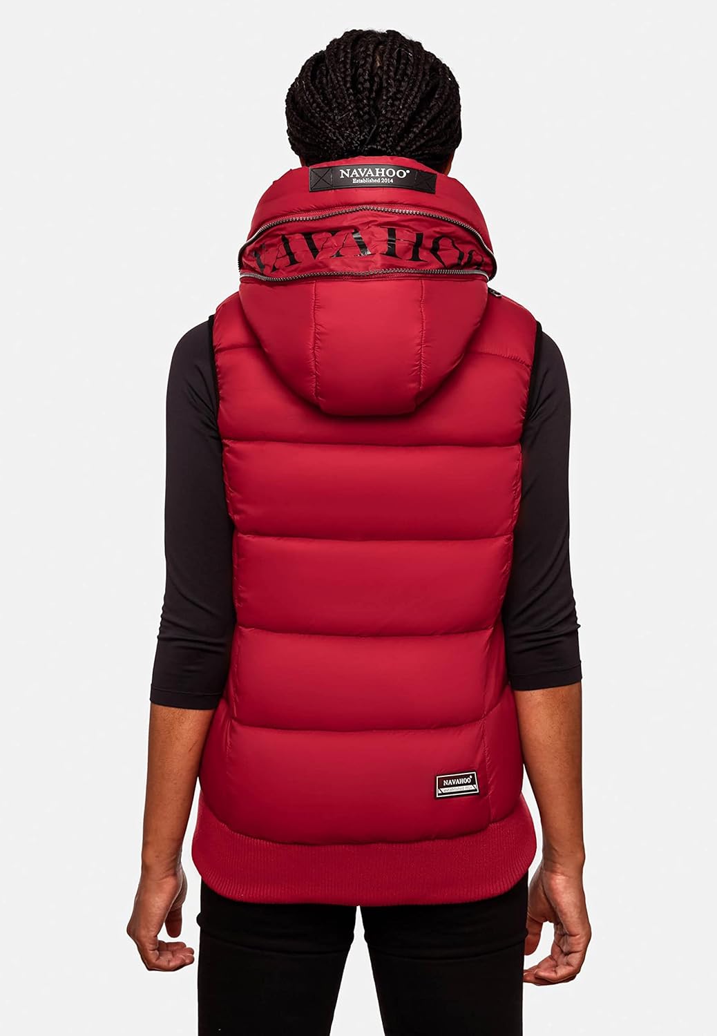 Navahoo Damen Steppweste leichte Outdoor-Weste Übergangsjacke mit Kapuze Kassidy XS-3XL XS Blood Red