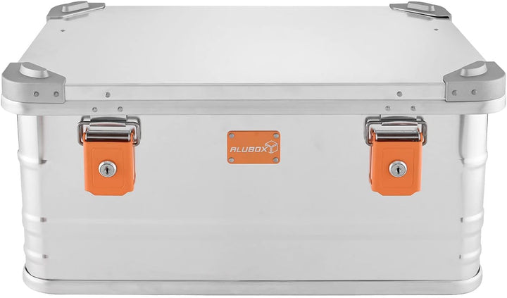Alubox Alukiste abschliessbar E47 - Premium Aluminium Lagerbox 47 Liter - Deckel mit Aluminium Druck