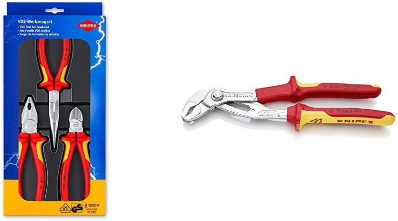 Knipex 00 20 12 – Elektro-Paket mit drei VDE-geprüften Zangen & 87 26 250 Cobra - Hightech-Wasserpum