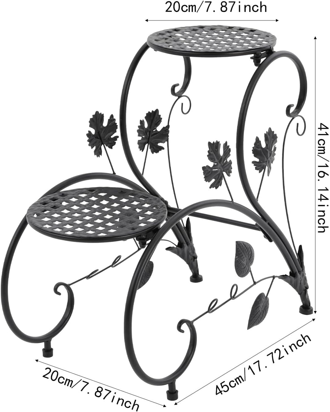 Pflanzenregal Gartenregal,Metall BlumenstäNder,2Er-Set Eisen PflanzenstäNder Vintage für Zimmerpflan