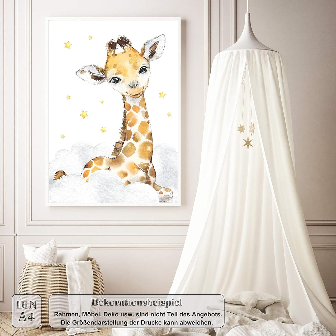 LALELU-Prints Bilder Kinderzimmer Poster Babyzimmer Deko Mädchen Jungen Kinderbilder Set Kinderzimme