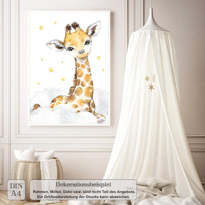 LALELU-Prints Bilder Kinderzimmer Poster Babyzimmer Deko Mädchen Jungen Kinderbilder Set Kinderzimme