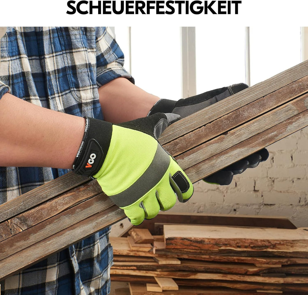 Vgo... 1 Paar Herren Sicherheitshandschuhe, Touchscreen, Praktische Arbeitshandschuhe für Gartenarbe