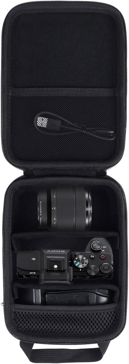 Aenllosi Harte Hülle Tasche für Sony Alpha 7 II III IV spiegellose Digitalkamera, schwarz (Nur Tasch