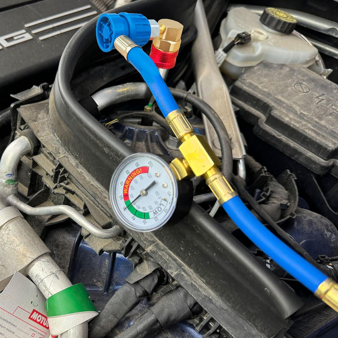 Adapter für Klimaanlagen mit Kältemittel R134a, ohne LP (Low Port) Anschluss, für Fahrzeuge bis Bauj