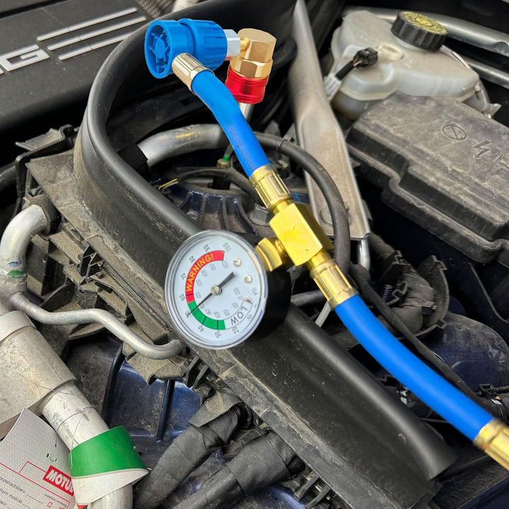 Adapter für Klimaanlagen mit Kältemittel R134a, ohne LP (Low Port) Anschluss, für Fahrzeuge bis Bauj
