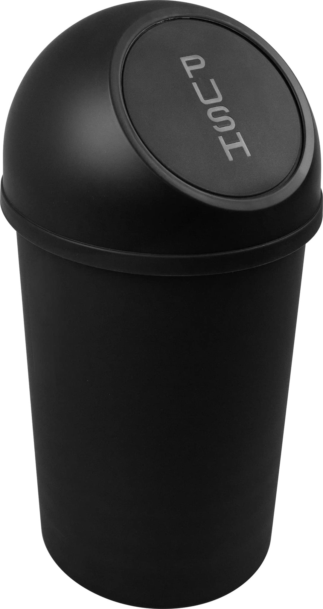 helit H2401195 - Push-Abfallbehälter „the flip“ 13 L, schwarz | Mülleimer mit Push-Deckel für hygien