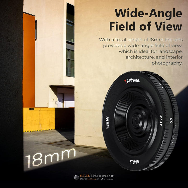 7artisans 18mm F6.3 II UFO-Objektiv, kompatibel mit Fuji X-Mount spiegellosen Kameras X-Ｍ1 X-Ｍ2 X-Ｈ1