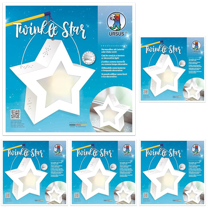 Ursus 18770002 - Twinkle Star, weiss, ca. 19,3 x 18,3 x 8 cm, Laternen Rohling Stern aus Fotokarton