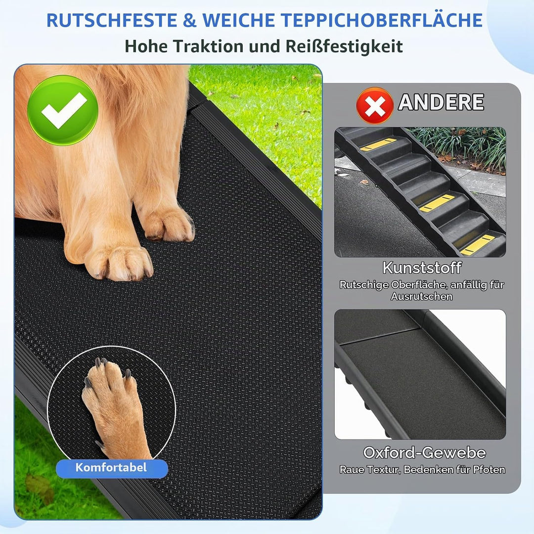 Hunderampe, 180 x 50cm Hunderampe Auto Klappbar, rutschfest Hunderampen für Autos, LKWs und SUV, bis