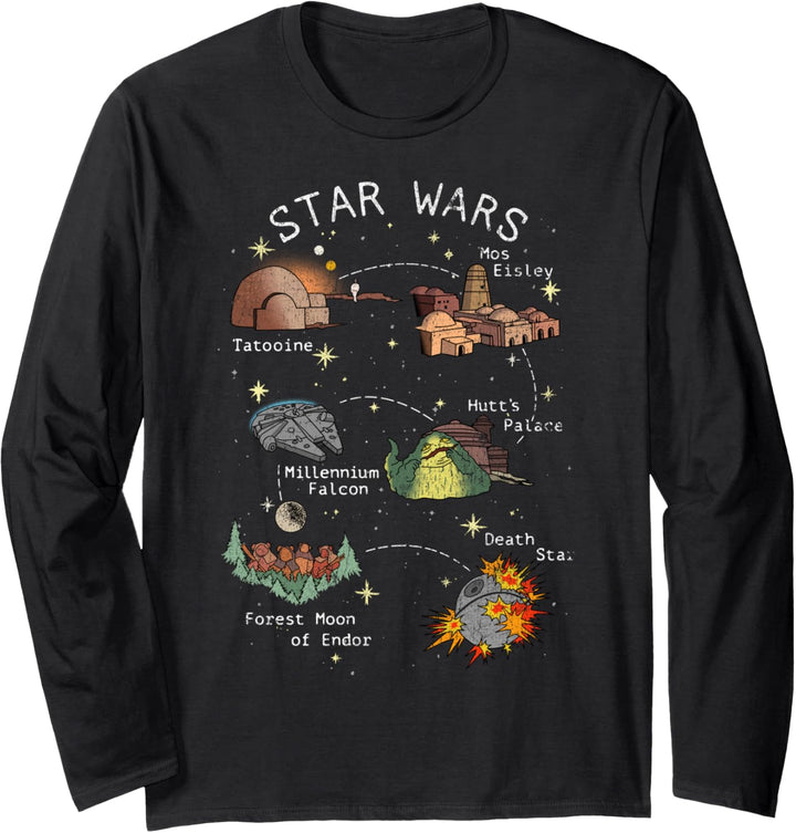 Star Wars Story Map Langarmshirt