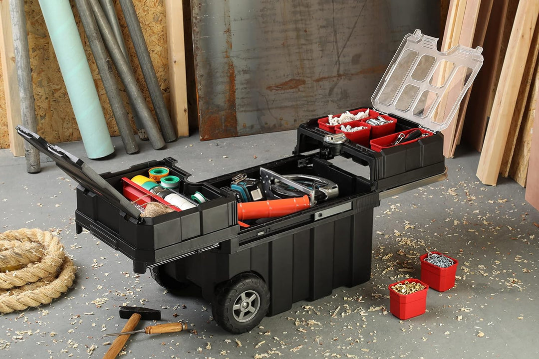 Keter 17191709 Werkzeugwagen Master Pro Serie Masterloader, Kunststoff, schwarz/gelb