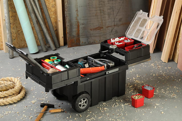 Keter 17191709 Werkzeugwagen Master Pro Serie Masterloader, Kunststoff, schwarz/gelb