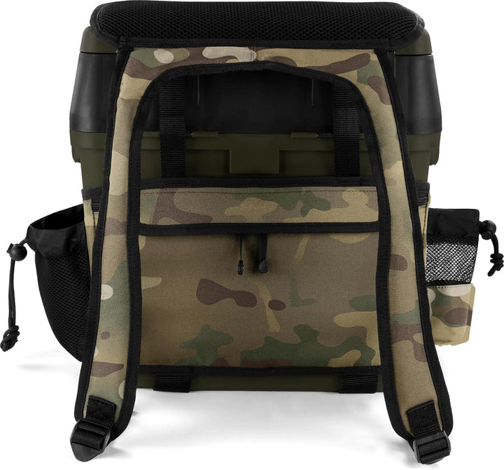Sitzkiepe Angelbox Angel-Sitzbox Angelrucksack Angeltasche Angelkoffer Angler-Gerätekasten mit 4 Tac