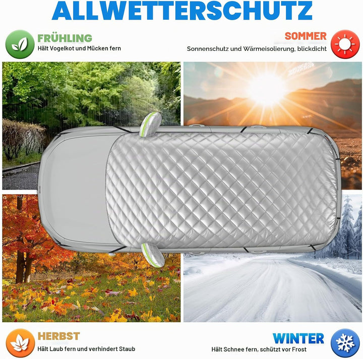 Halbe Autoabdeckung für Peugeot 308, Verdickte Halbgarage Sommer, Outdoor Abdeckplane, Schutz vor So