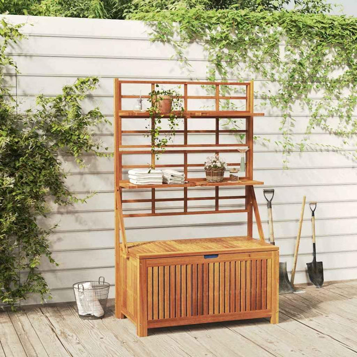 vidaXL Truhe mit Rankgitter Aufbewahrungsbox Auflagenbox Gartenbox Blumenregal Rankhilfe Gartentruhe