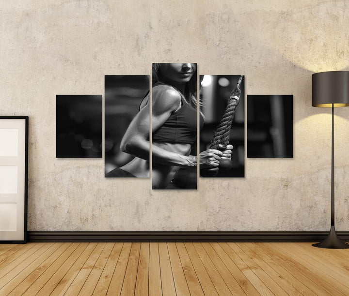 islandburner Bild auf Leinwand Fitness Frau Fitnessstudio Bilder Wandbilder Poster Leinwand 170x80cm