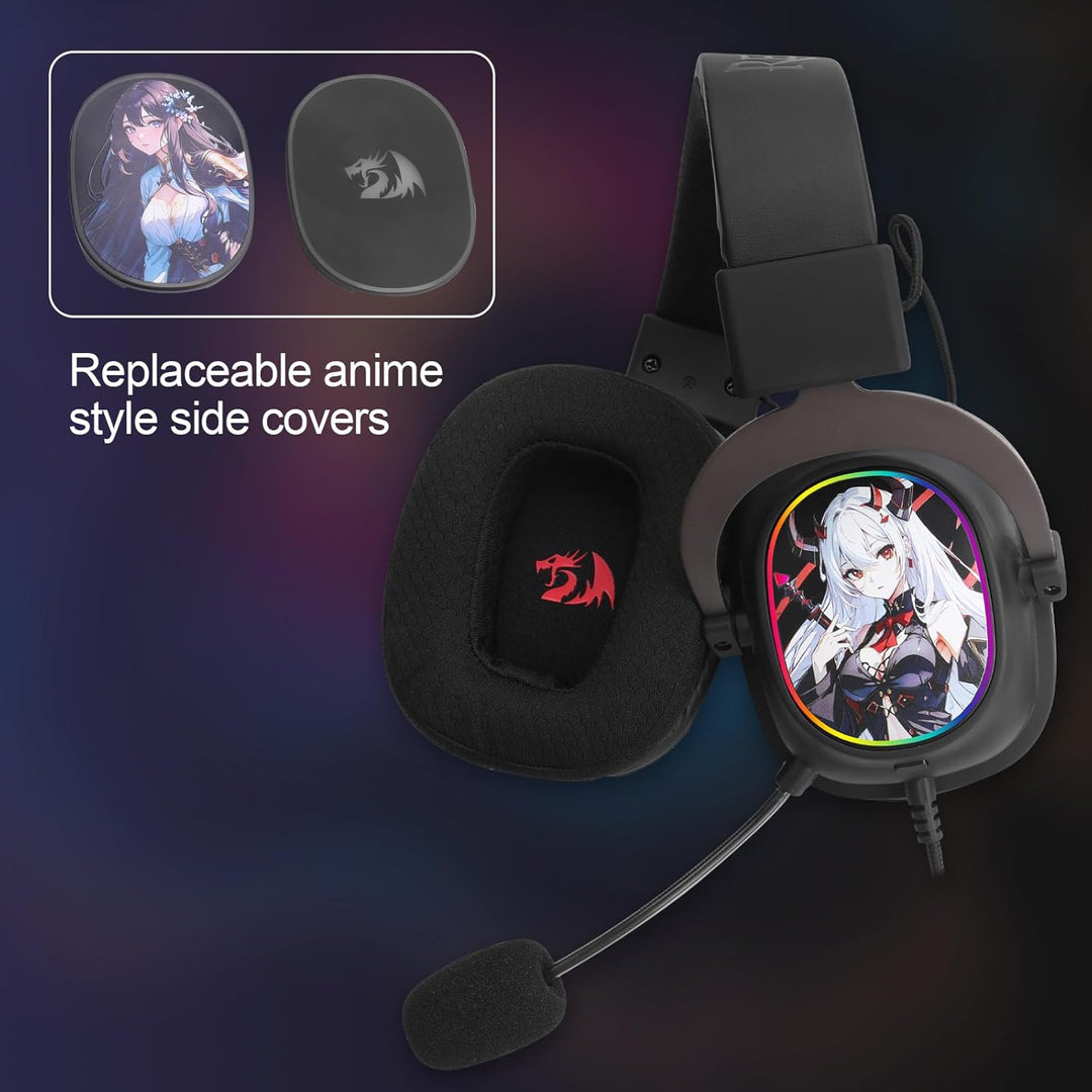 Redragon H510 AK RGB Gaming-Headset mit Kabel - 7.1 Surround Sound 53mm Audio-Treiber Memory Foam-Oh