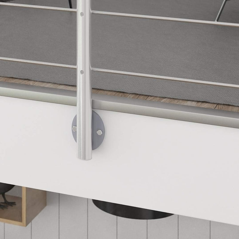DOLLE Geländer-Set aus Aluminium mit Handlauf aus Eiche | Füllstäbe aus Edelstahl | Für seitliche Mo