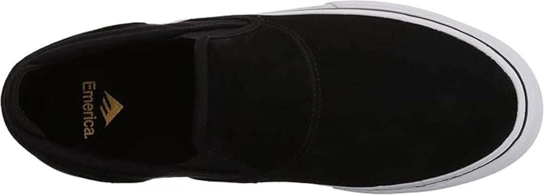 Emerica Herren Wino G6 Slipper Skate-Schuh 37.5 EU Schwarz Weiss Goldfarben, 37.5 EU Schwarz Weiss G