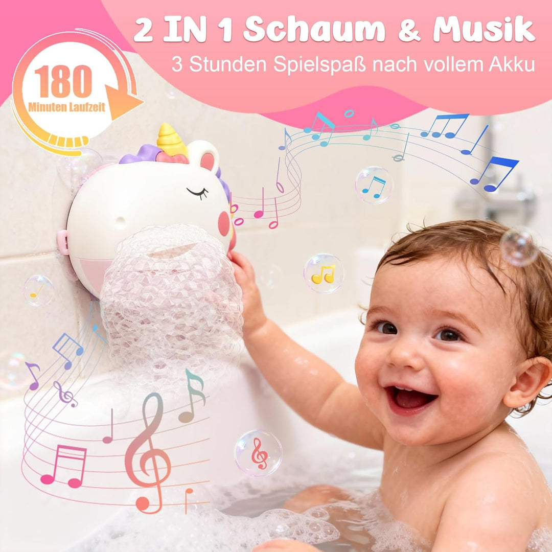 Badewannenspielzeug, Einhorn Wiederaufladbare Badespielzeug Bubble Mit Musik, Schaummaschine Badespi