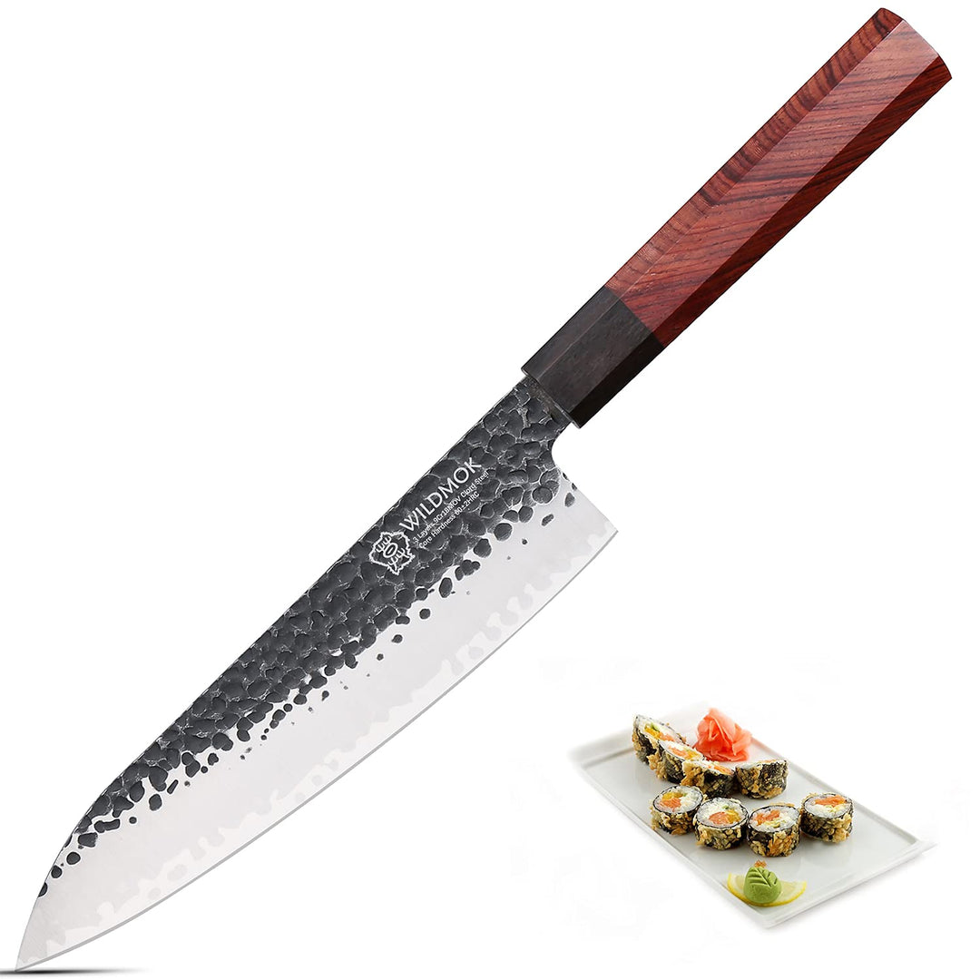 WILDMOK 20,8cm, Kochmesser 3 Schichten 9CR18MOV CLAD STAEL, geschmiedetes Gyuto -Küchenmesser mit ac