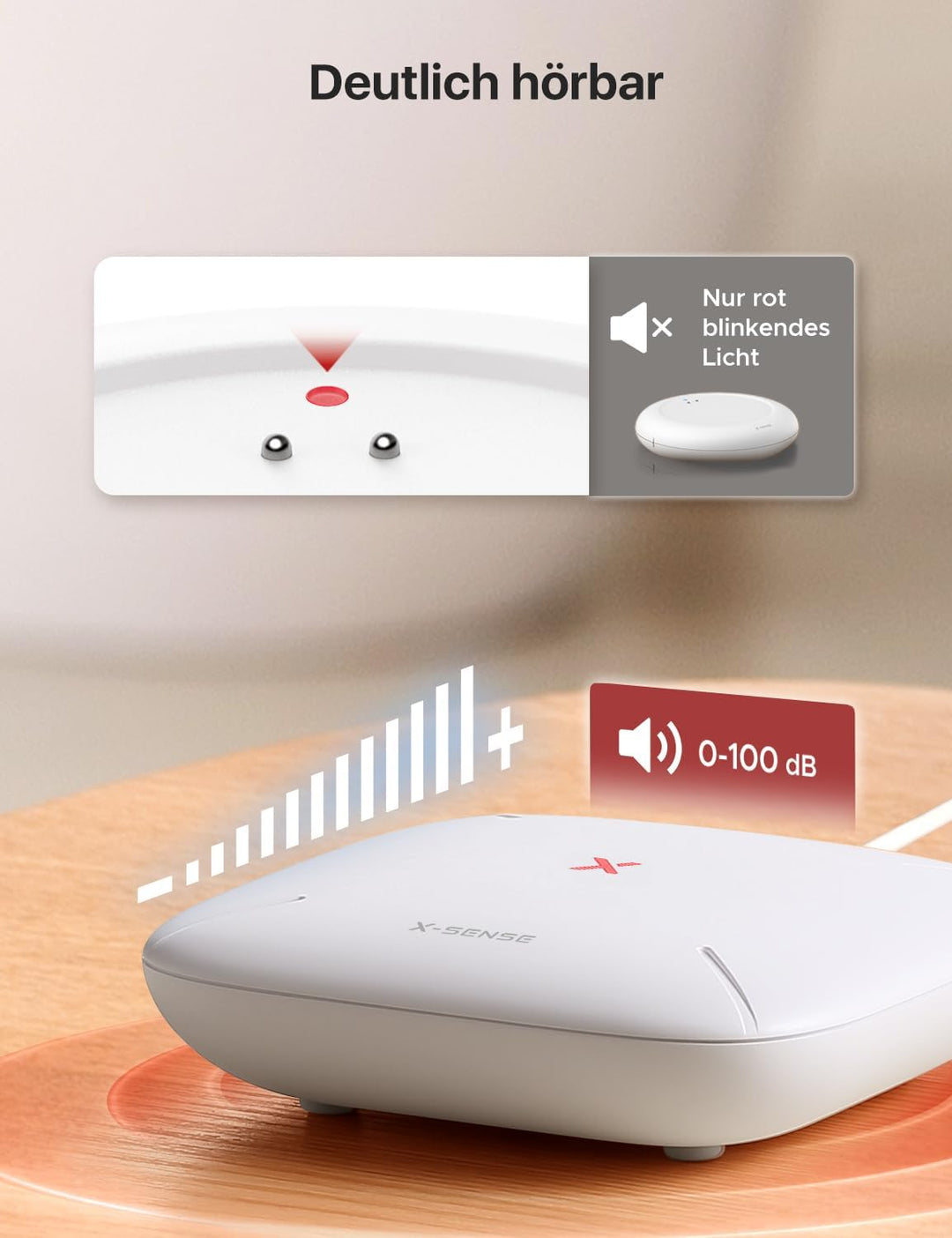 X-Sense Wassermelder WLAN, Smarter Wassermelder, mit App-Warnungen（nur 2.4Ghz）, wasserdicht nach IP6