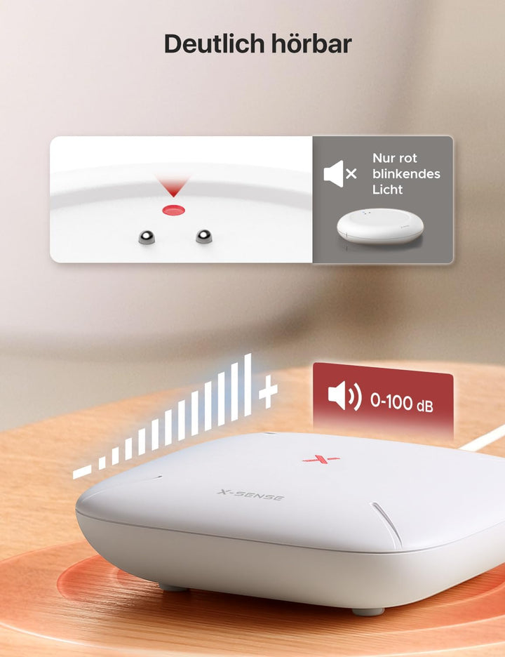 X-Sense Wassermelder WLAN, Smarter Wassermelder, mit App-Warnungen（nur 2.4Ghz）, wasserdicht nach IP6