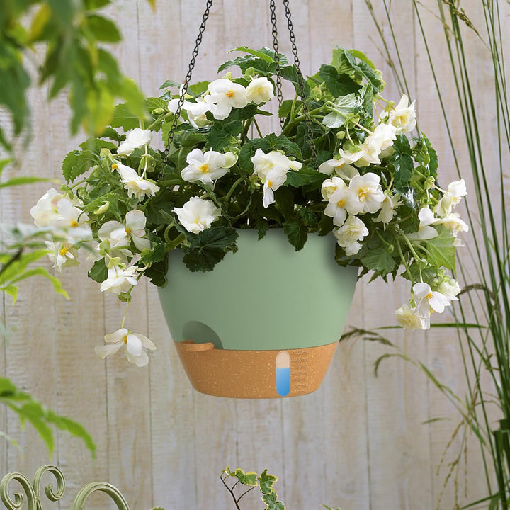ZMTECH 30 cm Blumentopf Hängend mit Bewässerungslippe 12 Zoll selbstbewässernder Pflanzentopf mit Ab