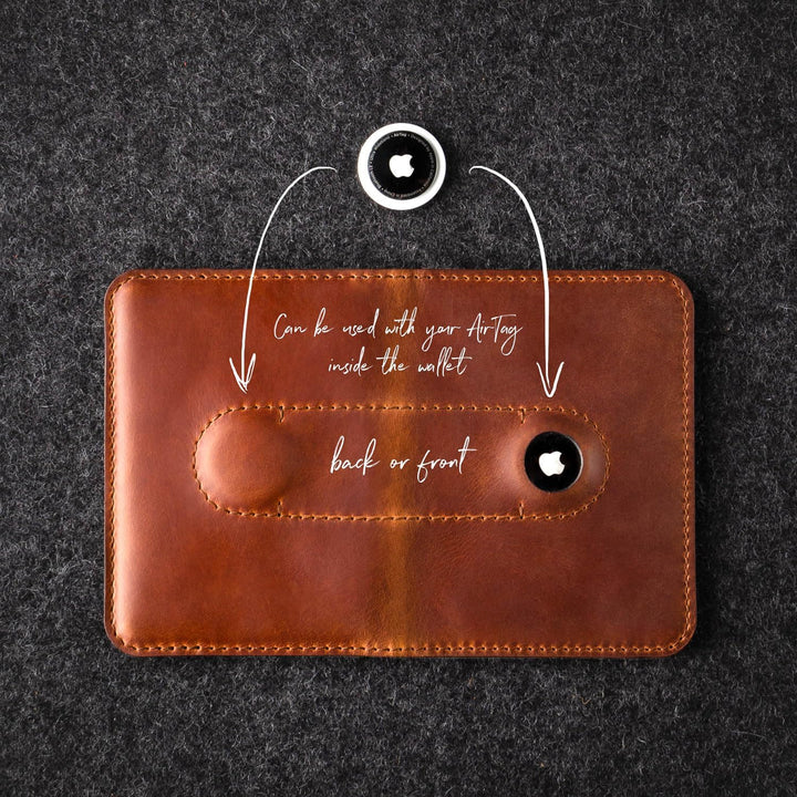 Crazy Horse Craft, AirTag Reisepass Geldbörse - Italienisches Leder, Classic Brown, Reisekartenhalte