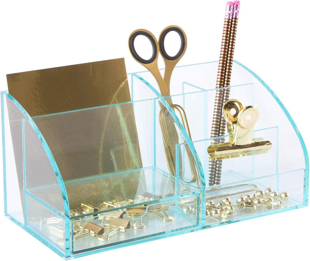 OSCO ADO1-GL Glass Look Acrylic Desk Organiser Glass Look Single, Glass Look Single