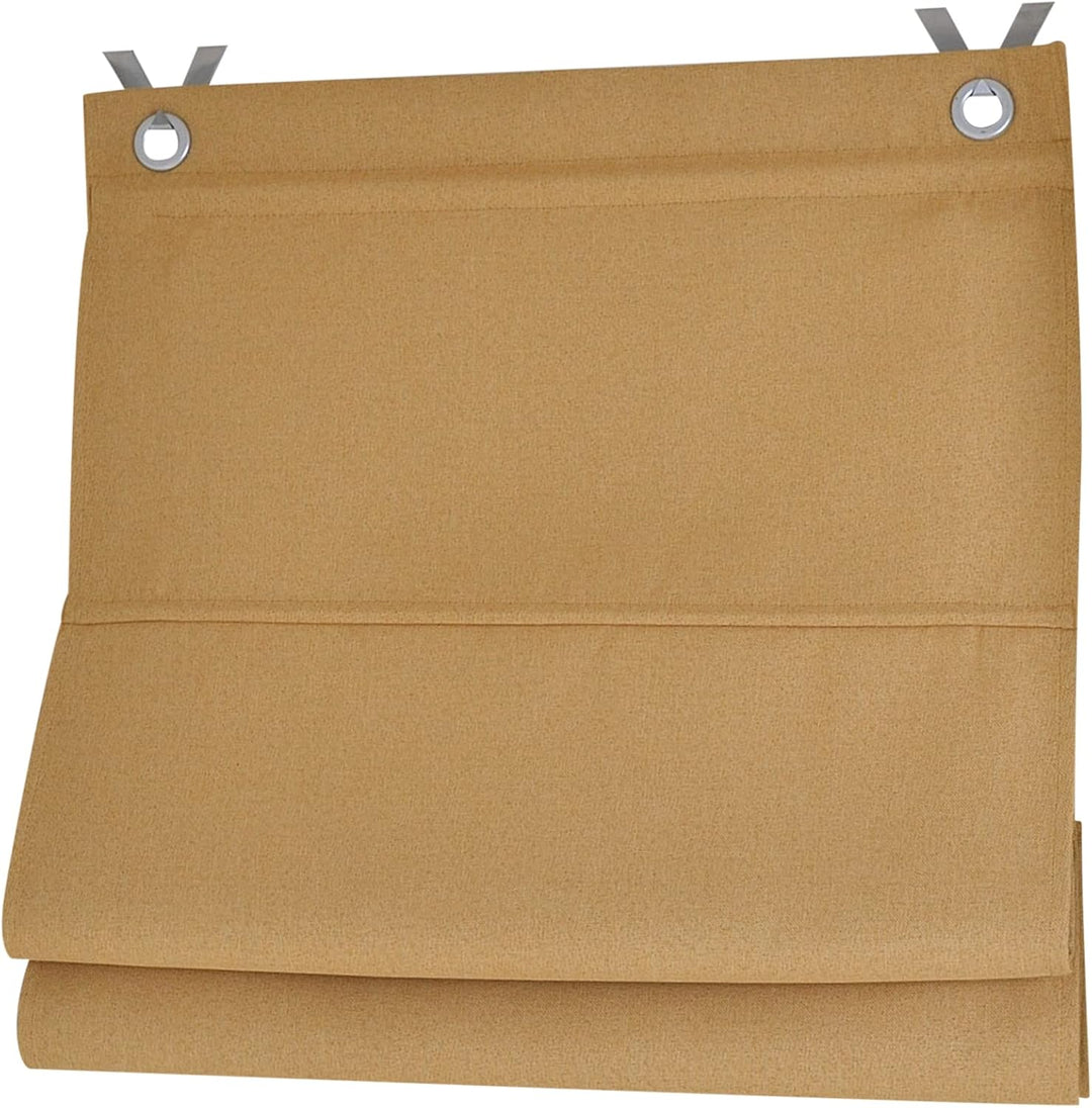 Raffrollo Thermo Ösenrollo Dimout Curry Blickdicht Verdunkelung Breite ca. 45 cm x Höhe ca. 130 cm c