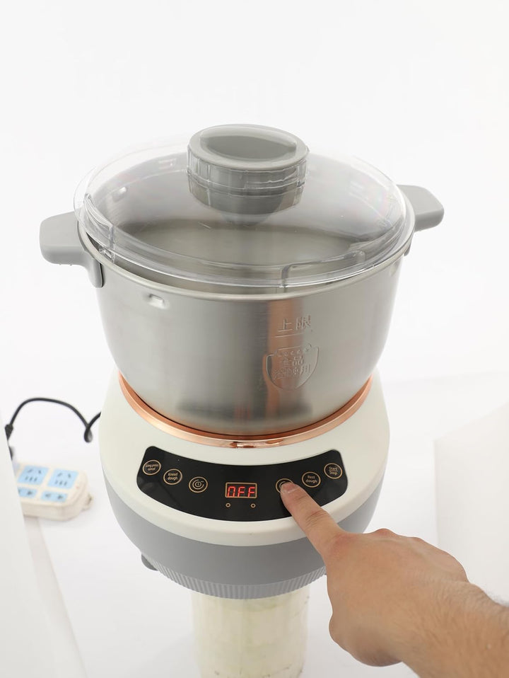 Teigknetmaschine Mit Konstant Temperatur, Automatische Teigmaschine, Edelstahl 7L, 250W Kupfermotor,