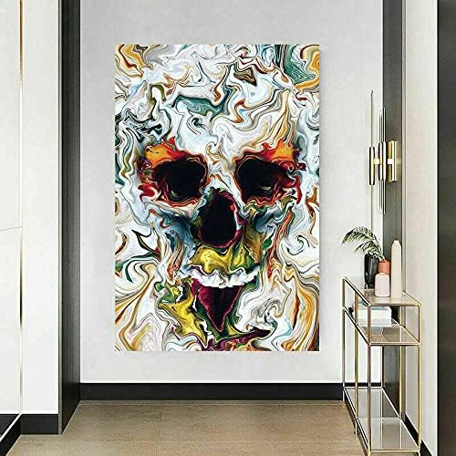 Magic Canvas Art Kunst Totenkopf verflossen Leinwand Leinwandbild 1- teilig Hochwertiger Kunstdruck